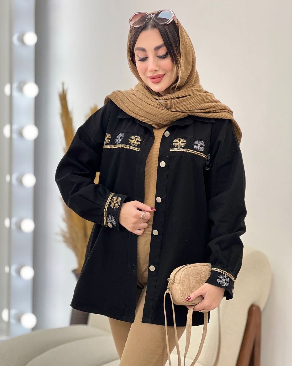 تونیک کتان بهاره گلدوزی شده